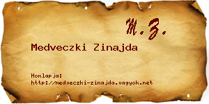Medveczki Zinajda névjegykártya